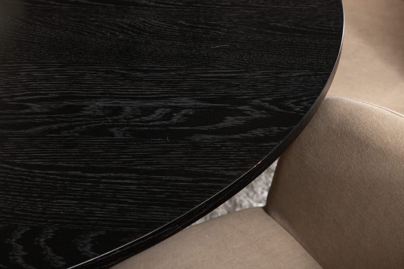 Biana Spisegruppe 110 cm Rund inkl. 4 Berita Stoler - Svart/Beige - Møbler - Bord - Spisegrupper
