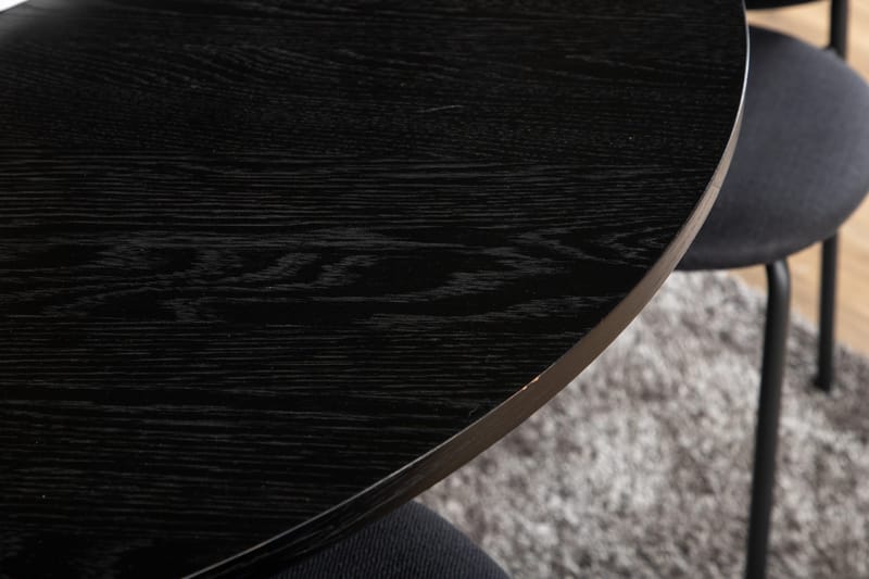 Biana Spisegruppe 110 cm Rund inkl. 4 Moncoll Stoler - Svart - Møbler - Bord - Spisegrupper