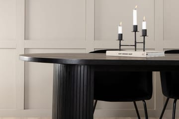 Biana Spisegruppe 200 cm Oval inkl. 4 Berita Fløyelsstoler - Svart - Møbler - Bord - Spisegrupper