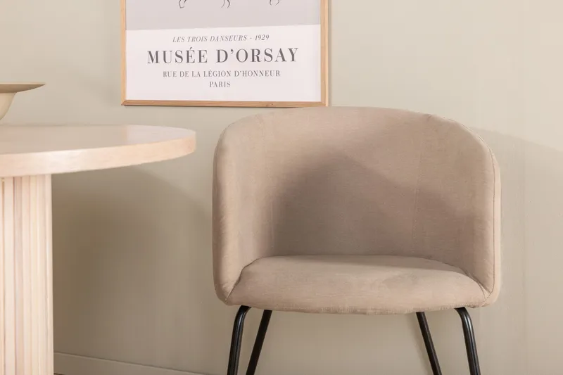 Biana Spisegruppe 200 cm Oval inkl. 4 Berita Stoler - Beige/Svart - Møbler - Bord - Spisegrupper