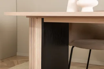 Biana Spisegruppe 200 cm Oval inkl. 4 Berita Stoler - Beige/Svart - Møbler - Bord - Spisegrupper