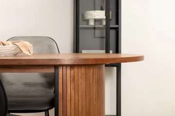 Biana Spisegruppe 200 cm Oval inkl. 4 Emsa Stoler - Valnøttbrun/Lysegrå/Svart - Møbler - Bord - Spisegrupper