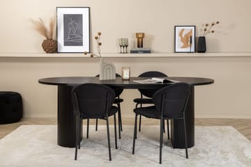 Biana Spisegruppe 200 cm Oval inkl. 4 Moncoll Stoler - Svart - Møbler - Bord - Spisegrupper