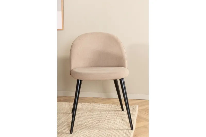 Biana Spisegruppe 200 cm Oval inkl. 4 Velvets Stoler - Beige/Svart - Møbler - Bord - Spisegrupper