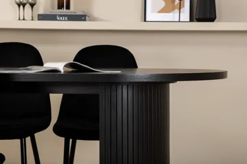Biana Spisegruppe 200 cm Oval inkl. 6 Pontus Stoler - Svart - Møbler - Bord - Spisegrupper