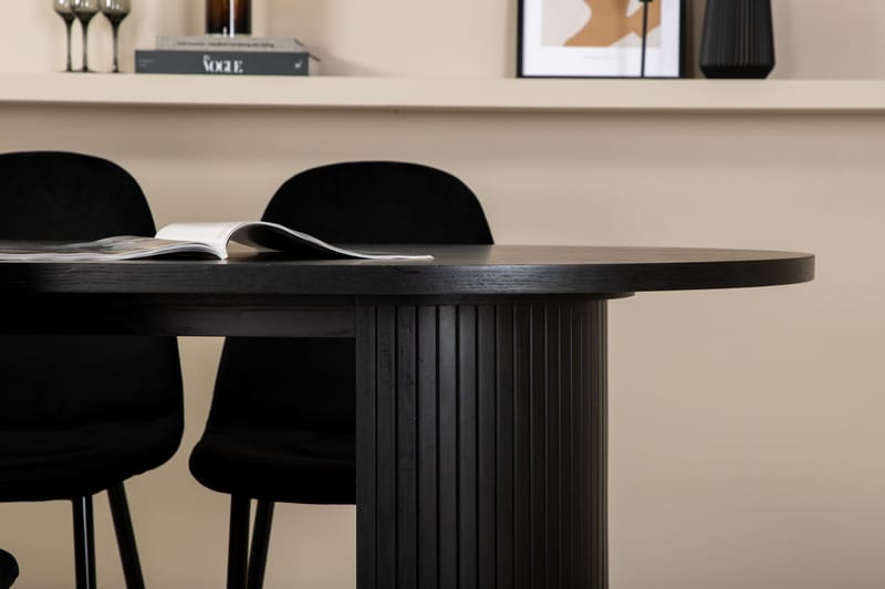 Biana Spisegruppe 200 cm Oval inkl. 6 Pontus Stoler - Svart - Møbler - Bord - Spisegrupper