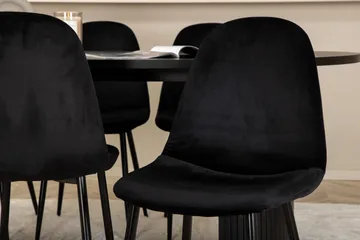 Biana Spisegruppe 200 cm Oval inkl. 6 Pontus Stoler - Svart - Møbler - Bord - Spisegrupper
