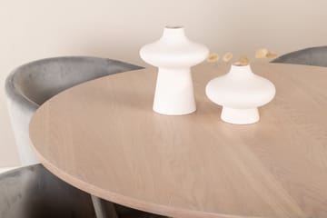 Bianca Matgruppe 110 cm Rund med 4 Berit stoler - Whitewash/Grå - Møbler - Bord - Spisegrupper