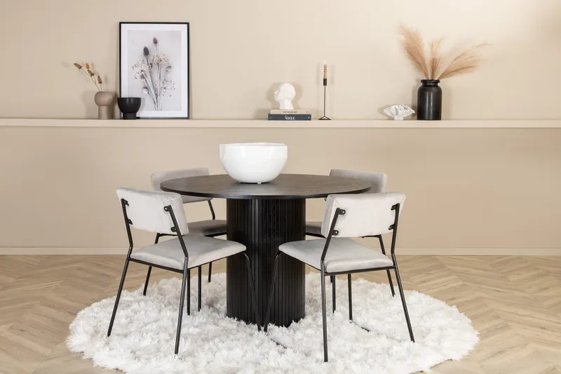 Bianca Rundt Spisebord med 4stk Kenth Spisestol, undefined