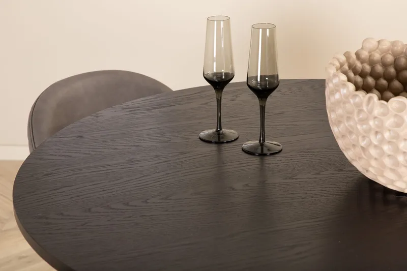 Bianca Rundt Spisebord med 4stk Velvet Spisestol - Møbler - Bord - Spisegrupper