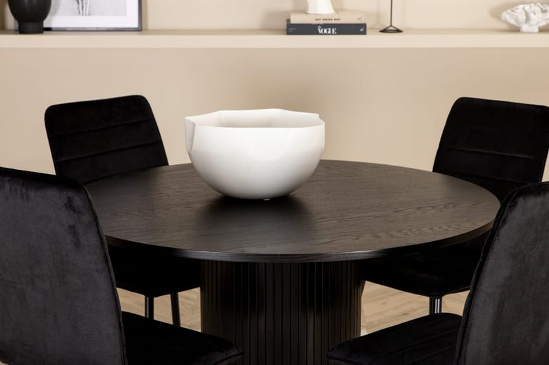 Bianca Rundt Spisebord med 4stk Windu Lyx Spisestol - Møbler - Bord - Spisegrupper