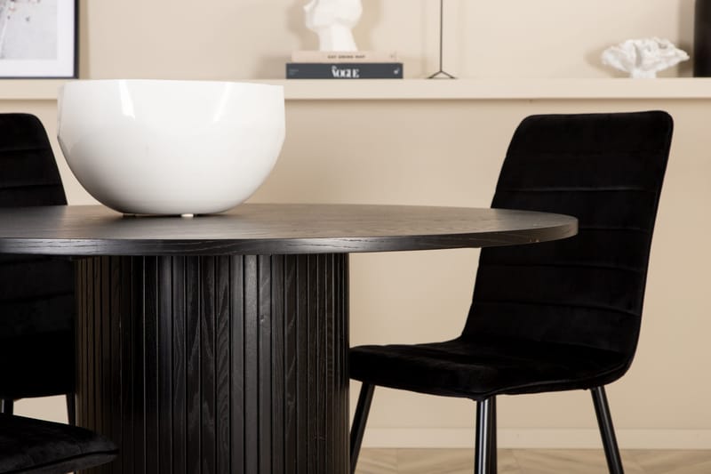 Bianca Rundt Spisebord med 4stk Windu Lyx Spisestol - Møbler - Bord - Spisegrupper