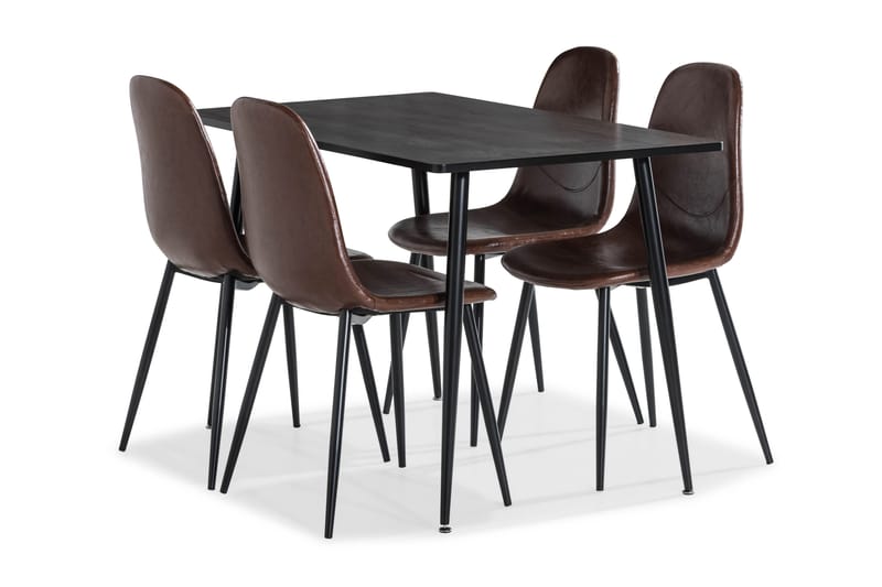 Budvic Spisebord inkl. 4 Spisestoler - Brun - Møbler - Bord - Spisegrupper