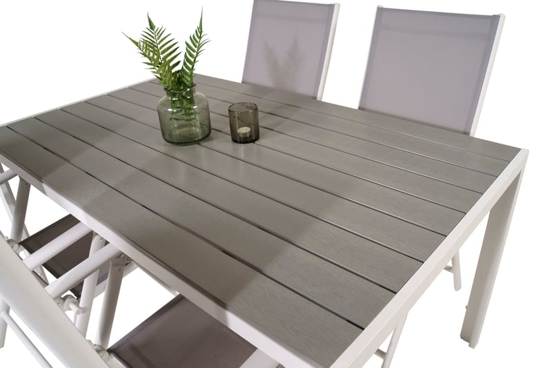 Buitepos Spisegruppe + 4 posisjonsstoler - Polywood/Hvit - Hagemøbler - Hagegruppe - Spisegrupper hage