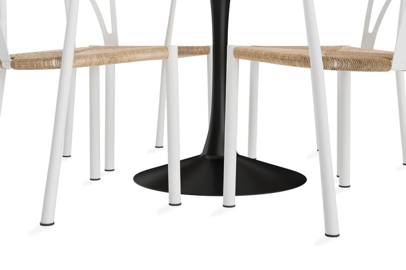 Caitly Spisebord 100 cm Runt Med 4 Elysia Spisestoler - Møbler - Bord - Spisegrupper