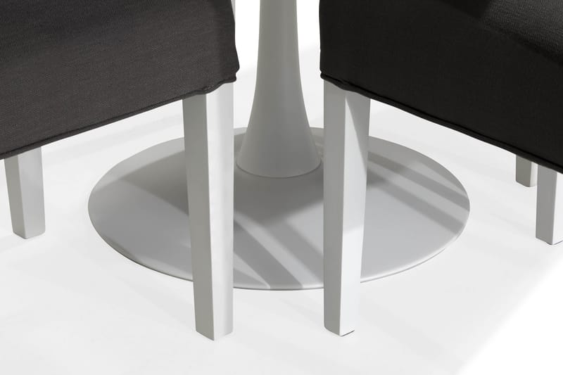 Caitly Spisegruppe 100 cm Rund med 4 Jenny Stoler - Hvit/Grå - Møbler - Bord - Spisegrupper