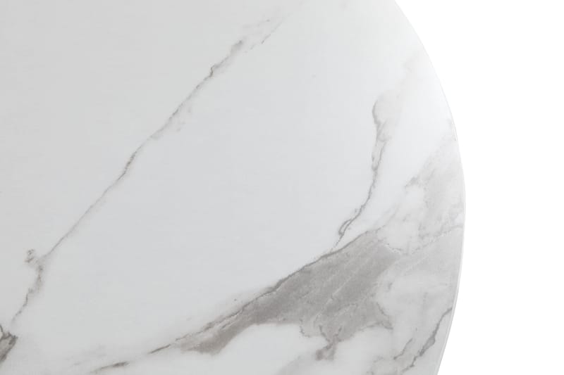 Caitly Spisegruppe 100 cm Rund med 4 Shell Stoler - Hvit/Svart PU/Metall - Møbler - Bord - Spisegrupper