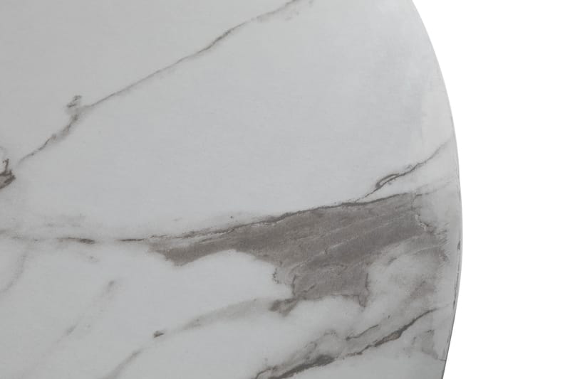 Caitly Spisegruppe 100 cm Rund med 4 Shell Stoler - Hvit/Svart PU/Metall - Møbler - Bord - Spisegrupper