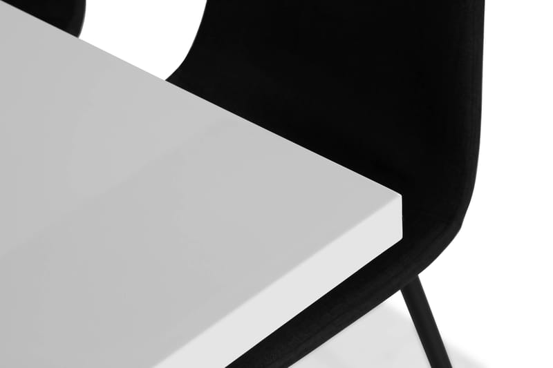 Cesi Spisegruppe 140 cm med 4 Nibe Stol - Hvit/Svart - Møbler - Bord - Spisegrupper