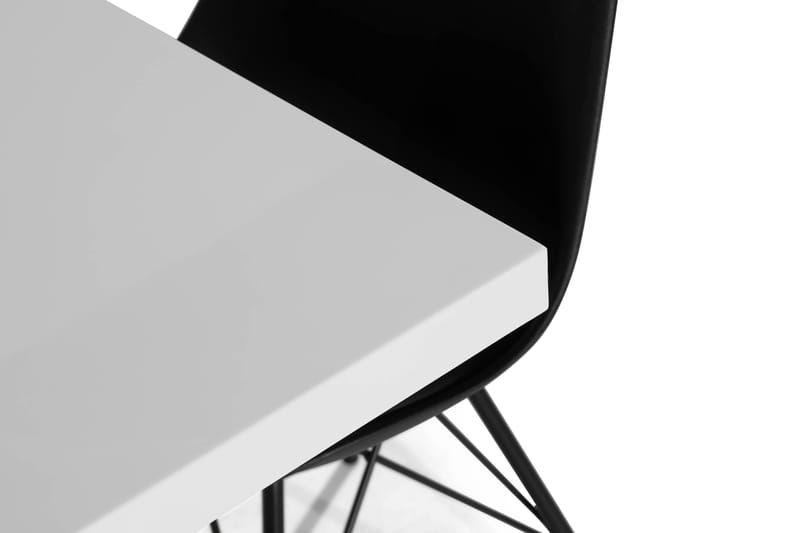 Cesi Spisegruppe 140 cm med 4 Shell Stol - Hvit/Svart/Svart PU - Møbler - Bord - Spisegrupper