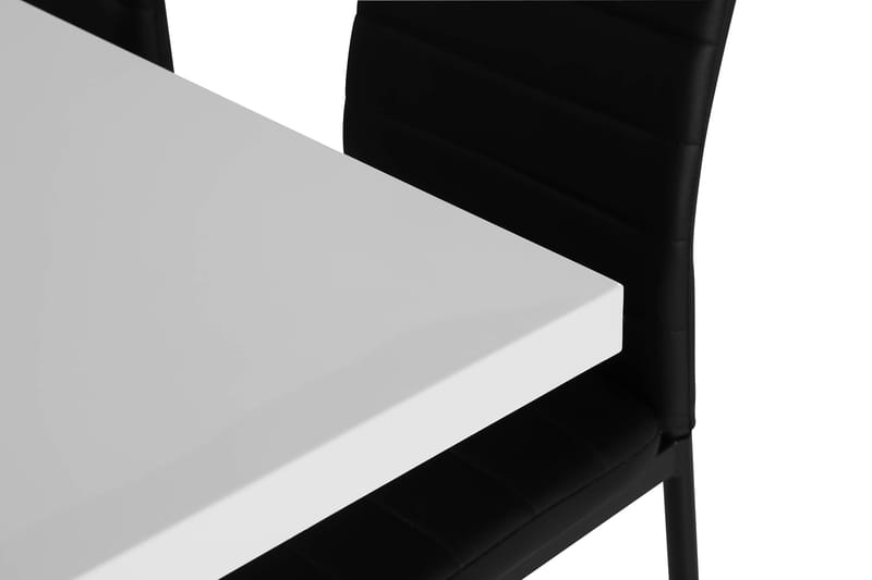 Cesi Spisegruppe 140 cm med 4 Ted Stol - Hvit/Svart - Møbler - Bord - Spisegrupper