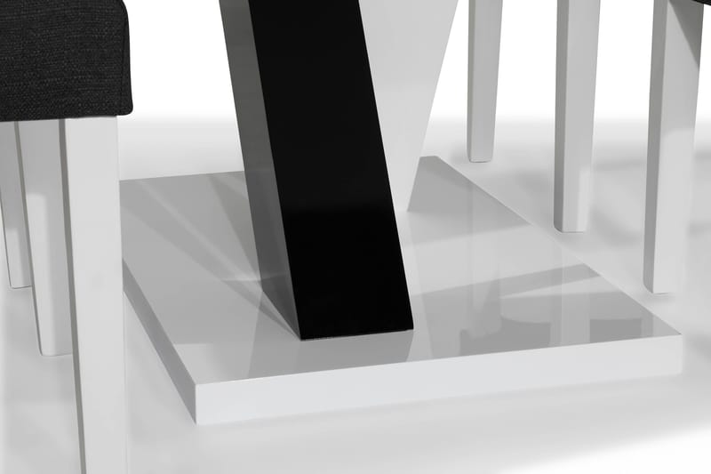 Cesi Spisegruppe 140 cm med 4 Viktor Stol - Hvit/Svart/Svart PU - Møbler - Bord - Spisegrupper