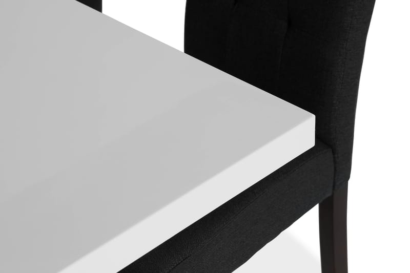 Cesi Spisegruppe 140 cm med 4 Viktor Stol - Hvit/Svart/Svart PU - Møbler - Bord - Spisegrupper