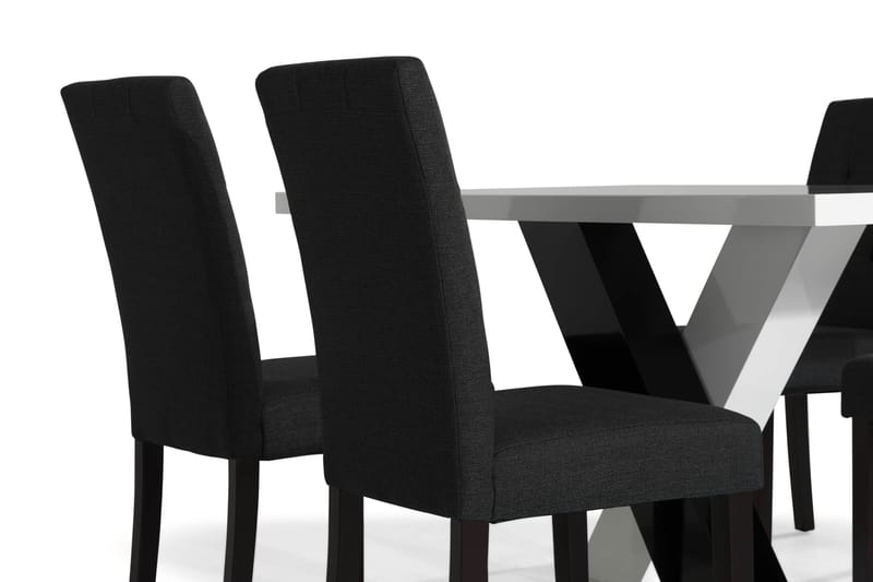 Cesi Spisegruppe 140 cm med 4 Viktor Stol - Hvit/Svart/Svart PU - Møbler - Bord - Spisegrupper