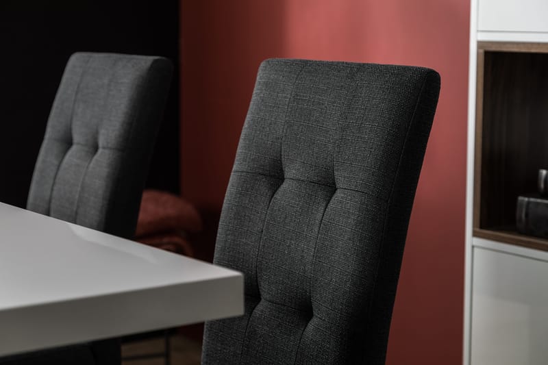 Cesi Spisegruppe 140 cm med 4 Viktor Stol - Hvit/Svart/Svart PU - Møbler - Bord - Spisegrupper