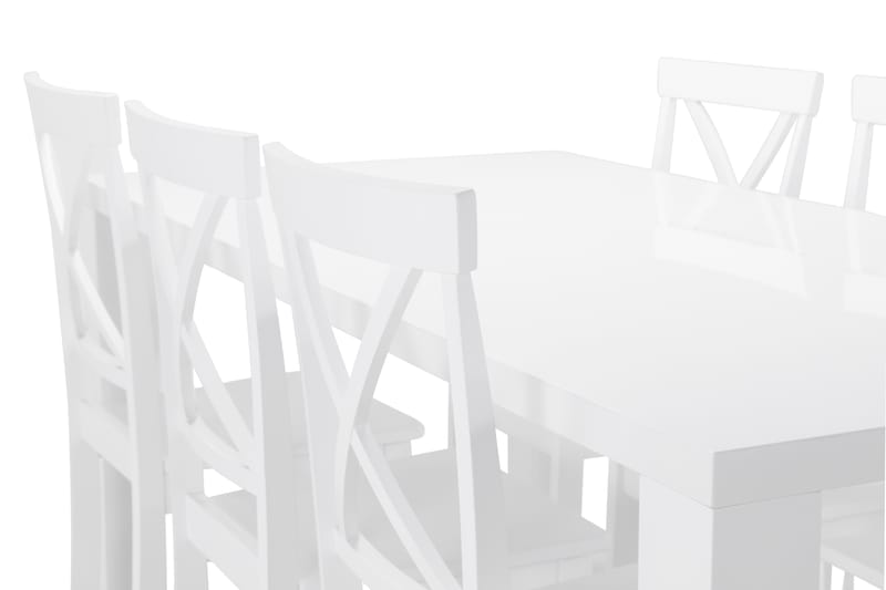 Cibus Spisebord med 6 Mirimar stoler - Hvit - Spisegrupper