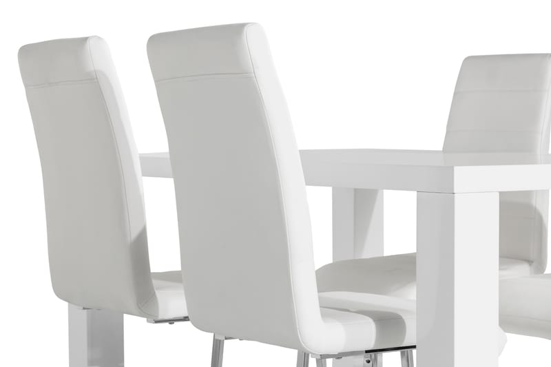 Cibus Spisegruppe 140x90 med 4 Stoler - Hvit/Krom - Møbler - Bord - Spisegrupper