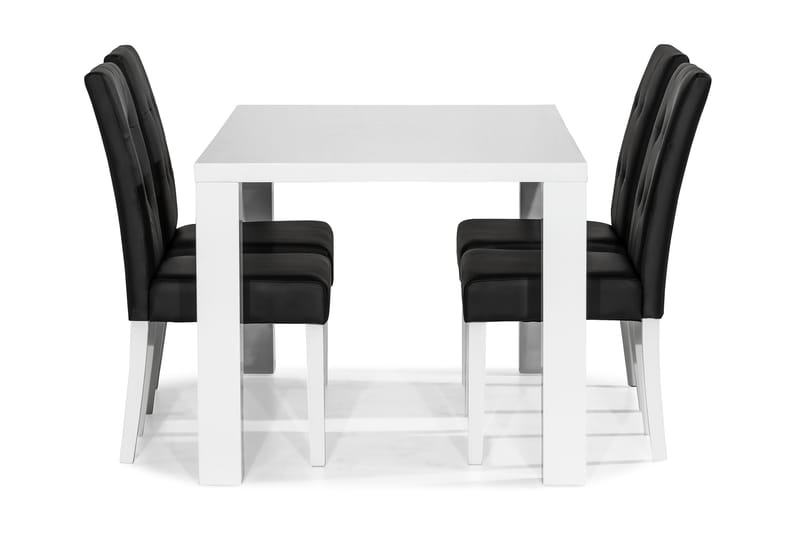 Cibus Spisegruppe 140x90 med 4 Viktor Stoler - Hvit/Svart - Møbler - Bord - Spisegrupper