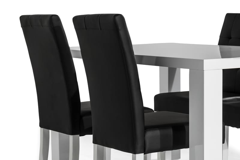 Cibus Spisegruppe 140x90 med 4 Viktor Stoler - Hvit/Svart - Møbler - Bord - Spisegrupper