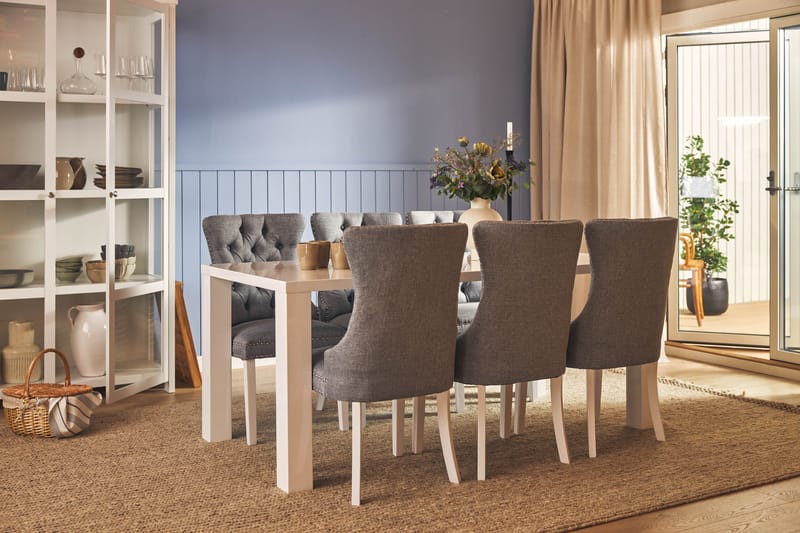 Cibus Spisegruppe 180 cm inkl. 6 Bergviken Stoler - Hvit - Møbler - Bord - Spisegrupper