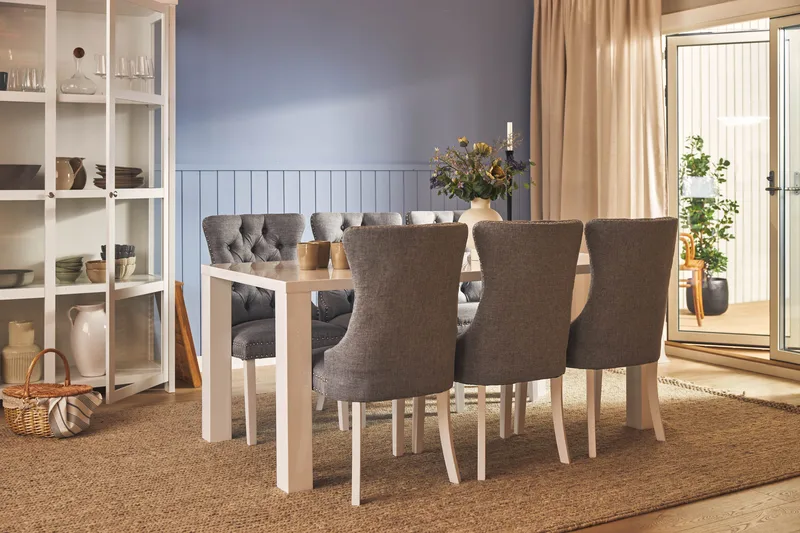 Cibus Spisegruppe 180 cm inkl. 6 Bergviken Stoler - Hvit - Møbler - Bord - Spisegrupper