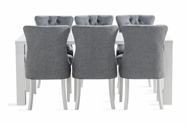Cibus Spisegruppe 180 cm inkl. 6 Bergviken Stoler - Hvit - Møbler - Bord - Spisegrupper