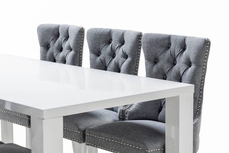 Cibus Spisegruppe 180 cm inkl. 6 Bergviken Stoler - Hvit - Møbler - Bord - Spisegrupper