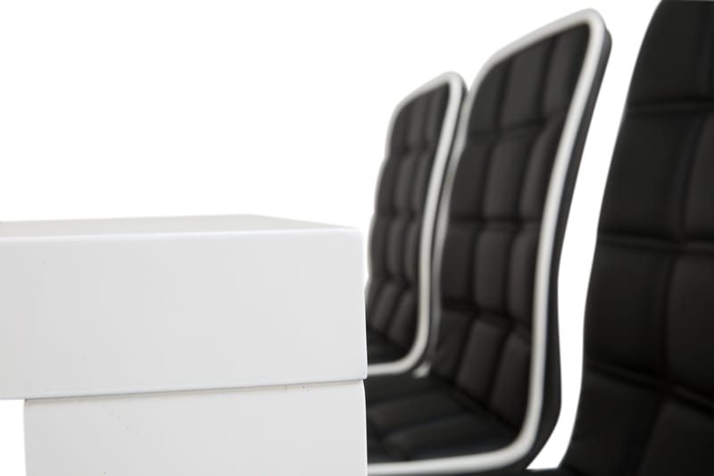 Cibus Spisegruppe med 6 Frida Stoler - Hvit/Sort - Møbler - Bord - Spisegrupper