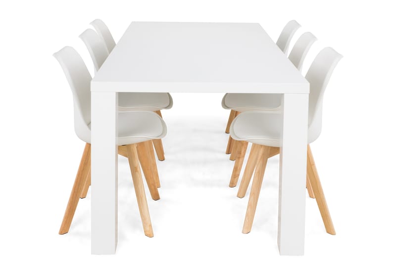 Cibus Spisegruppe med 6 Stil Stoler - Hvit - Møbler - Bord - Spisegrupper