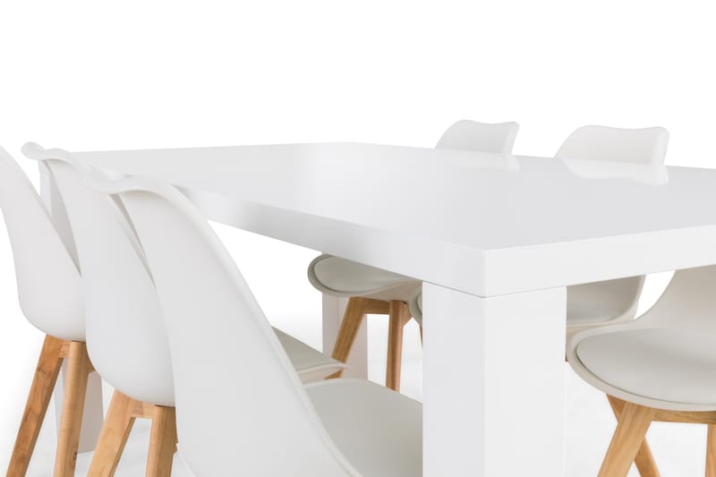 Cibus Spisegruppe med 6 Stil Stoler - Hvit - Møbler - Bord - Spisegrupper