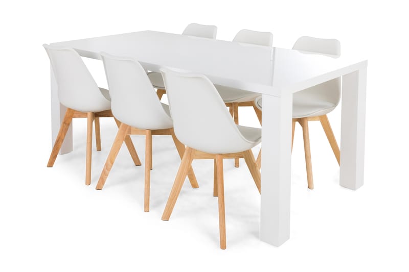 Cibus Spisegruppe med 6 Stil Stoler - Hvit - Møbler - Bord - Spisegrupper