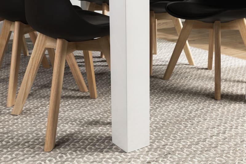 Cibus Spisegruppe med 6 Stil Stoler - Hvit/Svart - Møbler - Bord - Spisegrupper