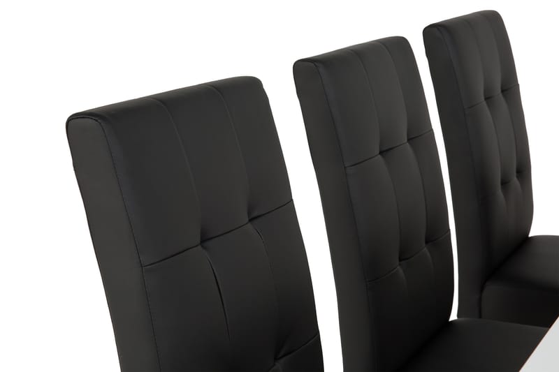 Cibus Spisegruppe med 6 Viktor Stoler - Hvit/Svart PU - Møbler - Bord - Spisegrupper