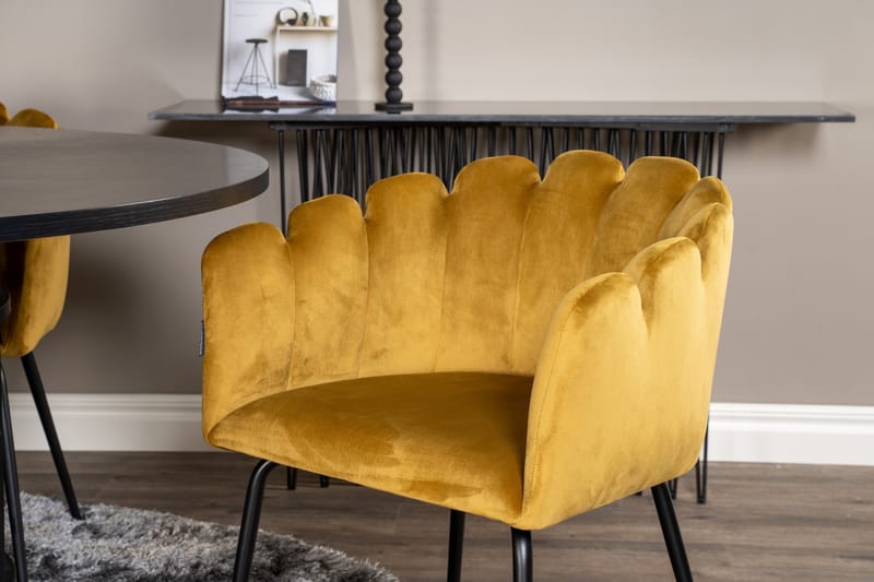 Copenhagen Spisegruppe med 4 Limhamn Spisestoler Gul - Furniture Fashion - Møbler - Bord - Spisegrupper