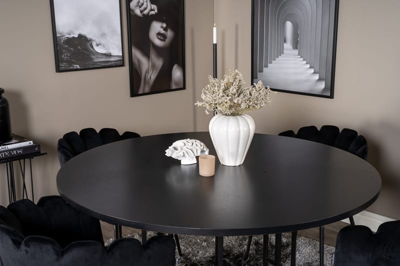 Copenhagen Spisegruppe med 4 Limhamn Spisestoler Svart - Furniture Fashion - Møbler - Bord - Spisegrupper