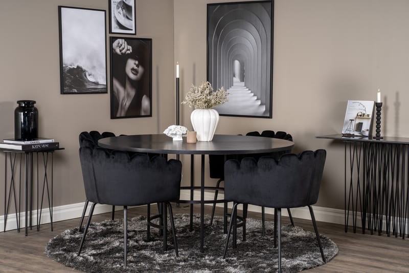 Copenhagen Spisegruppe med 4 Limhamn Spisestoler Svart - Furniture Fashion - Møbler - Bord - Spisegrupper