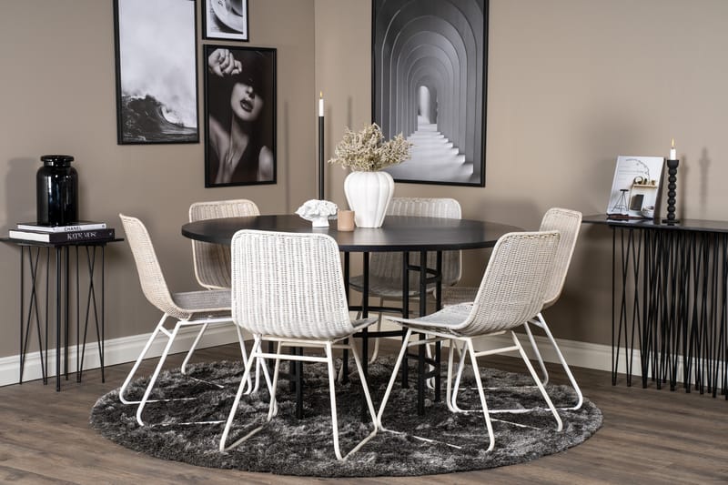Copenhagen Spisegruppe med 6 Ezra Spisestolerar Hvit - Furniture Fashion - Møbler - Bord - Spisegrupper