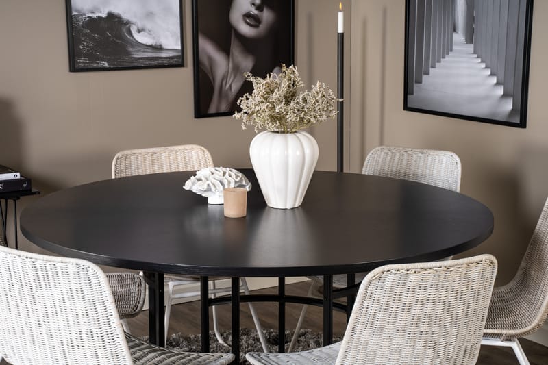 Copenhagen Spisegruppe med 6 Ezra Spisestolerar Hvit - Furniture Fashion - Møbler - Bord - Spisegrupper