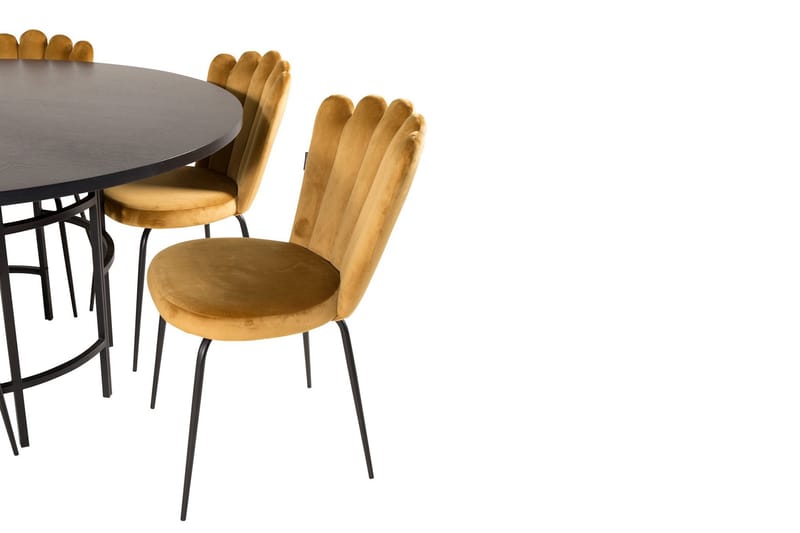 Copenhagen Spisegruppe med 6 Limhamn Spisestoler Gul - Furniture Fashion - Møbler - Bord - Spisegrupper