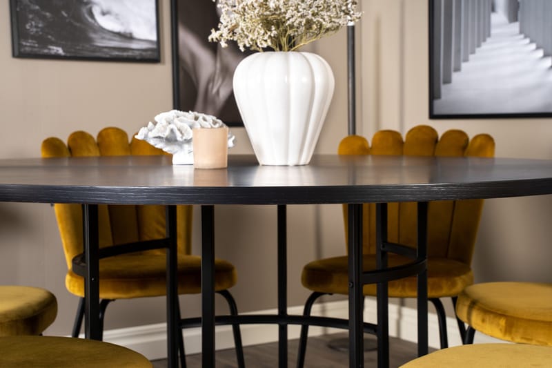 Copenhagen Spisegruppe med 6 Limhamn Spisestoler Gul - Furniture Fashion - Møbler - Bord - Spisegrupper